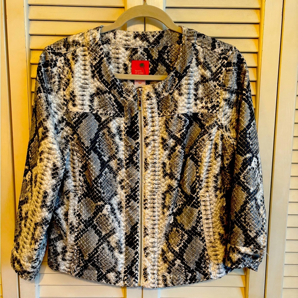 Hearts of Palm Black and White Snakeskin Blazer